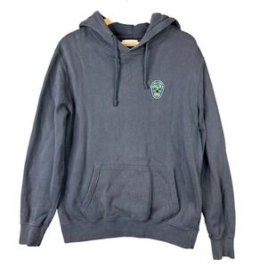 Suspicious Antwerp Sugar Skull Patch Hoodie Faded Navy Blue Small Streetwear